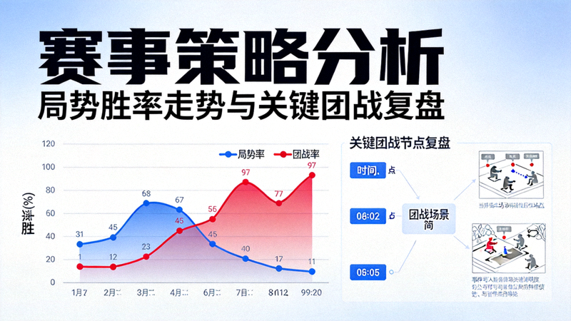 赛事策略分析封面 - 局势胜率走势曲线与关键团战节点复盘图解
